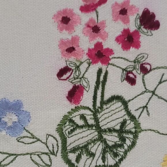 Vintage Embroidered Crochet Edged Doily Table Vanity Dresser Linen - Picture 4 of 7